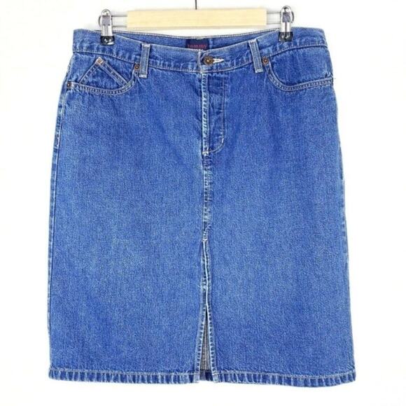 Vintage Tommy Hilfiger 90's Denim Front Slit Skirt - Picture 1 of 7